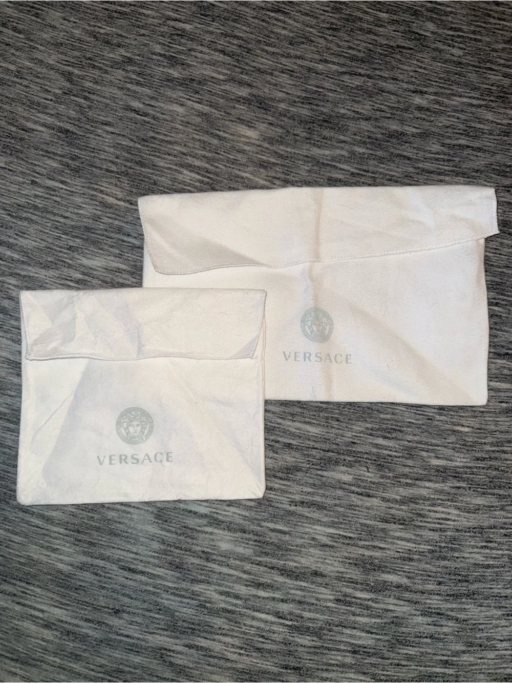 Versace White Dust Bags with Medusa Print - Pair